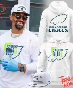 High-quality casual wear featuring custom artwork – Philadelphia Eagles Playground Build Hoodie