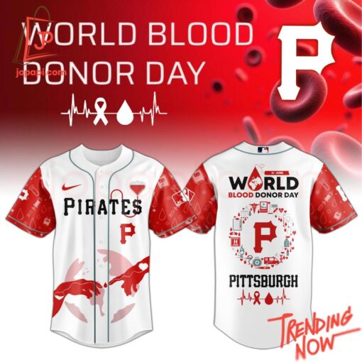 High-quality product with unique design – Pittsburgh Pirates World Blood Donor Day Jersey