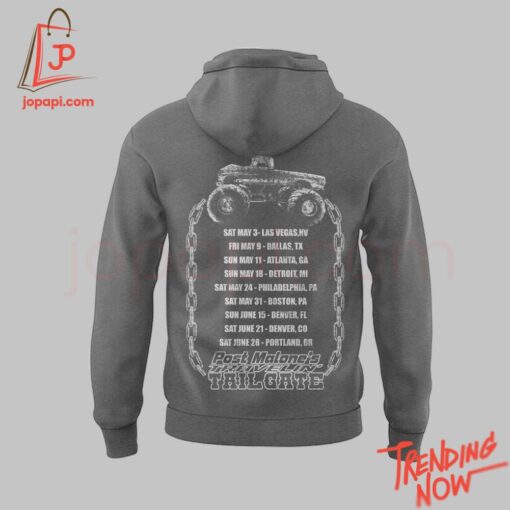 3D graphic 3 Post Malone Traveling Tailgate Tour 2025 Hoodie with bold design