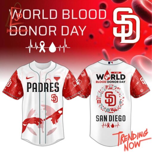 High-quality product with unique design – San Diego Padres World Blood Donor Day Jersey
