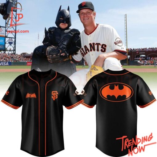 3D graphic 1 San Francisco Giants Batman Baseball Jersey with bold design