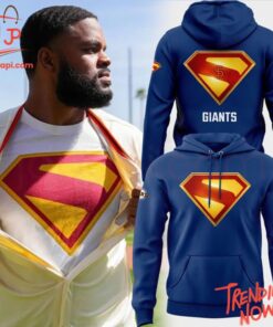 3D graphic 1 San Francisco Giants Superman Night Hero Hoodie with bold design