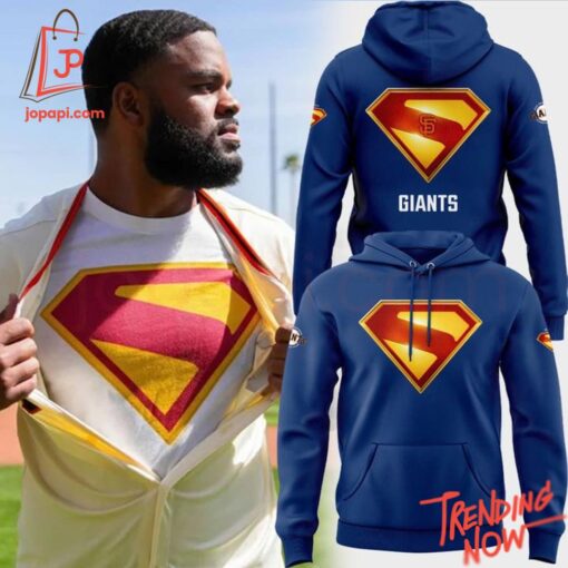 3D graphic 1 San Francisco Giants Superman Night Hero Hoodie with bold design