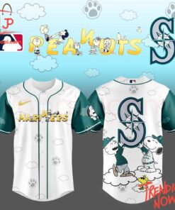 Bold and stylish casual wear – Seattle Mariners Snoopy Peanuts Jersey