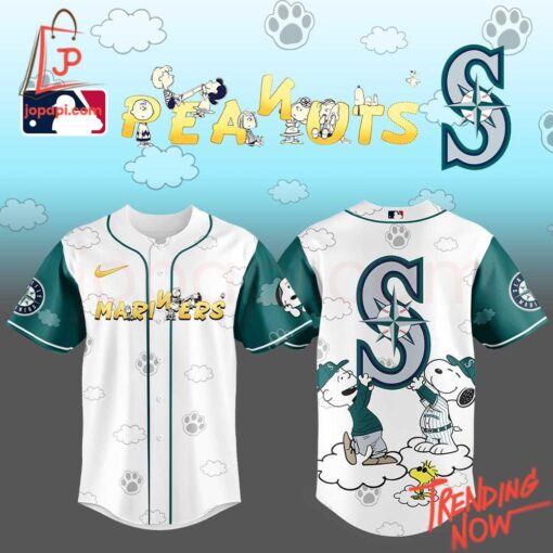 Bold and stylish casual wear – Seattle Mariners Snoopy Peanuts Jersey