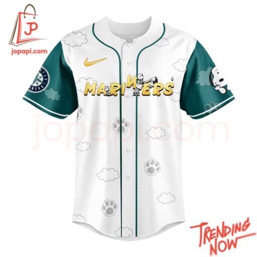 Bold and stylish casual wear – Seattle Mariners Snoopy Peanuts Jersey