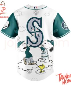 Bold and stylish casual wear – Seattle Mariners Snoopy Peanuts Jersey