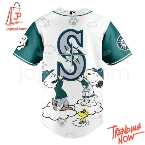 Bold and stylish casual wear – Seattle Mariners Snoopy Peanuts Jersey