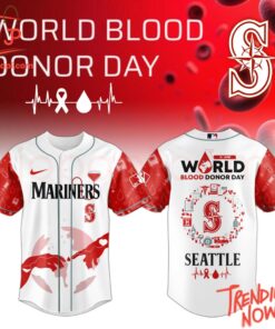 High-quality product with unique design – Seattle Mariners World Blood Donor Day Jersey