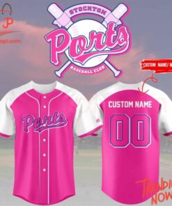 High-quality product with unique design – Stockton Ports Pink Night Baseball Jersey