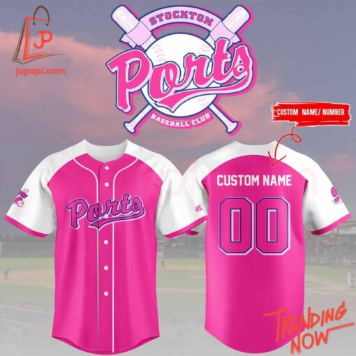High-quality product with unique design – Stockton Ports Pink Night Baseball Jersey