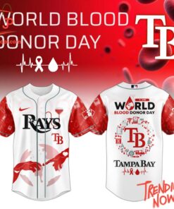 High-quality product with unique design – Tampa Bay Rays World Blood Donor Day Baseball Jersey