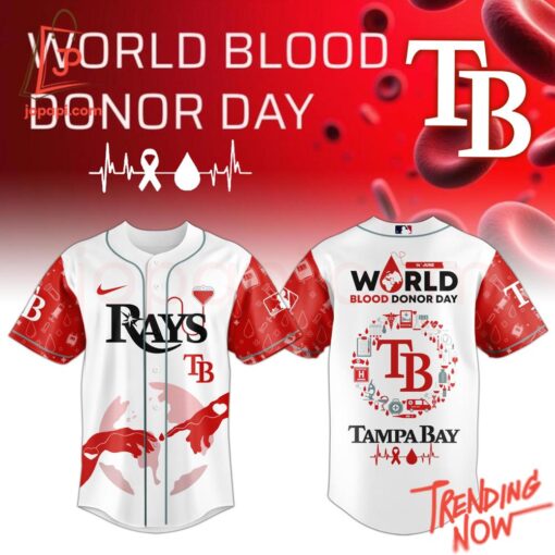 High-quality product with unique design – Tampa Bay Rays World Blood Donor Day Baseball Jersey