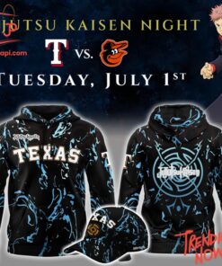 Comfortable Texas Rangers Jujutsu Kaisen Night Hoodie with eye-catching graphic