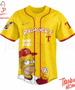 High-quality product with unique design – Texas Rangers The Simpsons Baseball Jersey