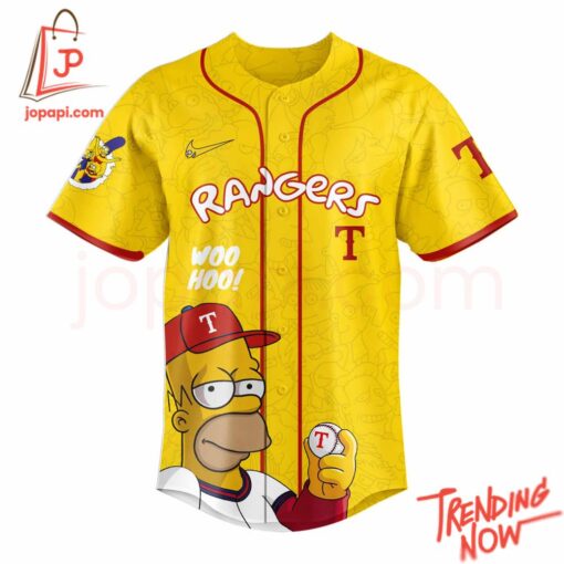 High-quality product with unique design – Texas Rangers The Simpsons Baseball Jersey