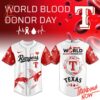 High-quality product with unique design – Texas Rangers World Blood Donor Day Baseball Jersey