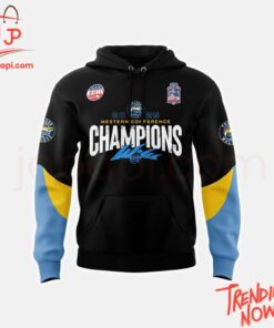 3D graphic 2 Toledo Walleye 2025 Echl Western Conference Champions Hoodie with bold design