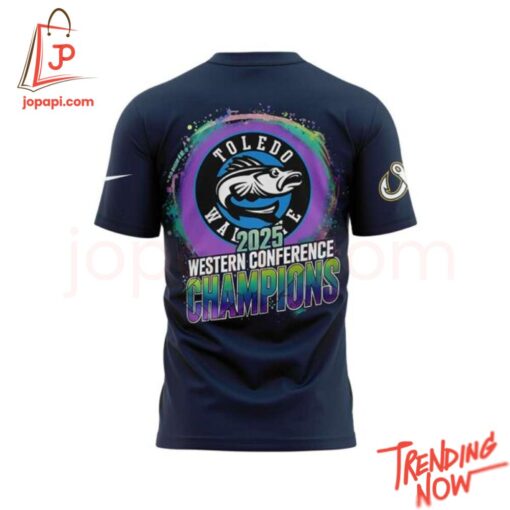 3D graphic 6 Toledo Walleye 2025 Western Conference Champions Shirt with bold design