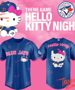 Bold and stylish casual wear – Toronto Blue Jays Hello Kitty Baseball Jersey