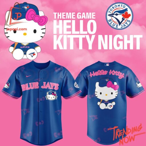 Bold and stylish casual wear – Toronto Blue Jays Hello Kitty Baseball Jersey