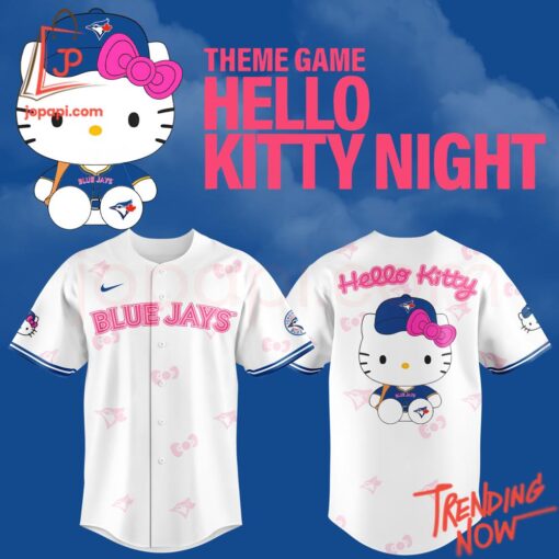 Bold and stylish casual wear – Toronto Blue Jays Hello Kitty Baseball Jersey