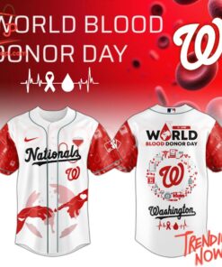 High-quality product with unique design – Washington Nationals World Blood Donor Day Baseball Jersey