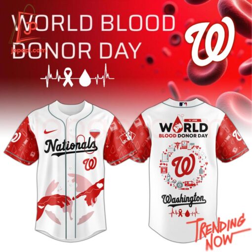 High-quality product with unique design – Washington Nationals World Blood Donor Day Baseball Jersey