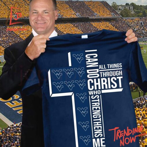 3D graphic 1 West Virginia Mountaineers Philippians 4 13 Shirt with bold design