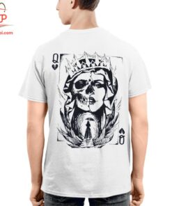 High-quality product with unique design – Poker Q Gloomy Queen Vintage Style White Print T Shirt