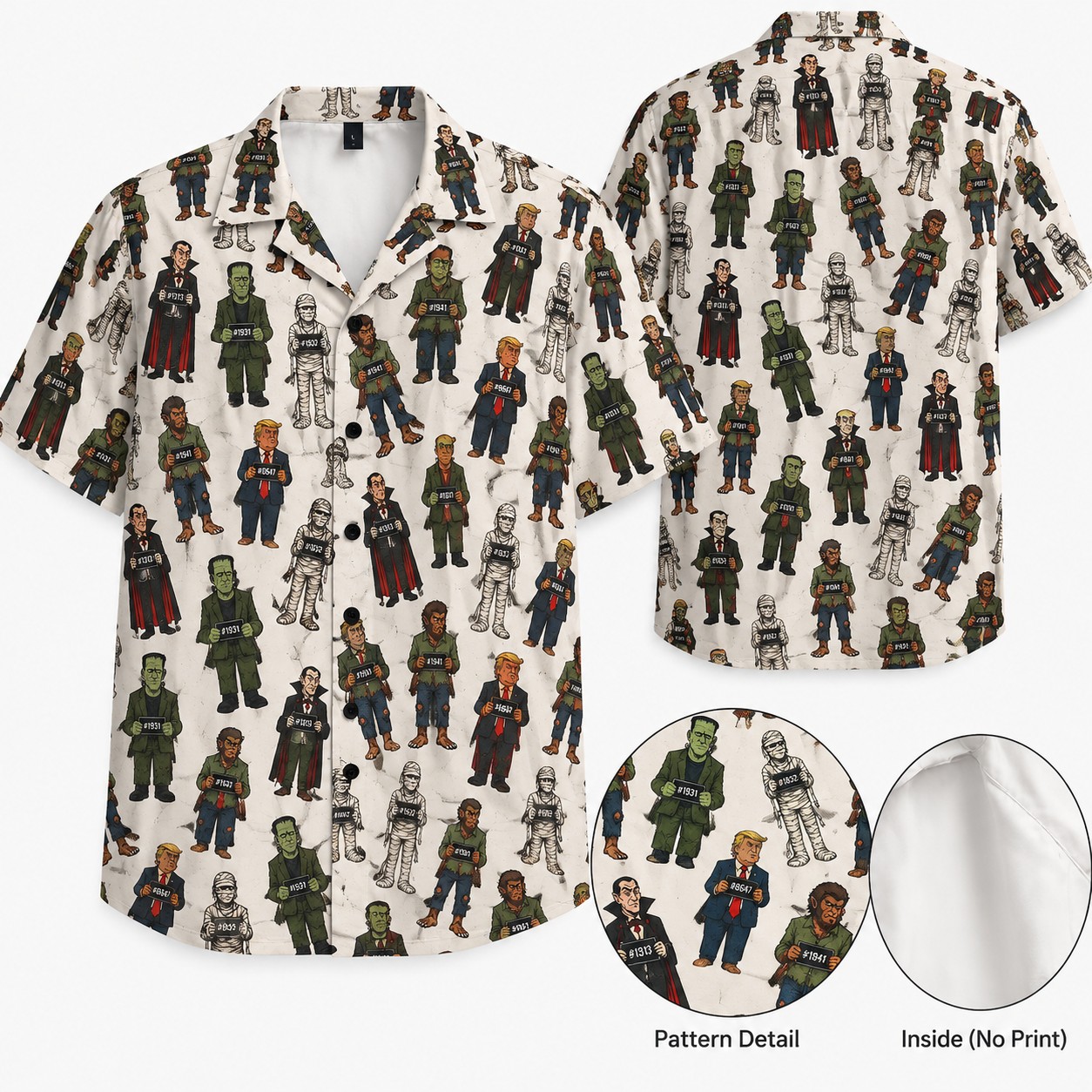 High-quality product with unique design – The Monster Mugshot Trump Hawaiian Shirt