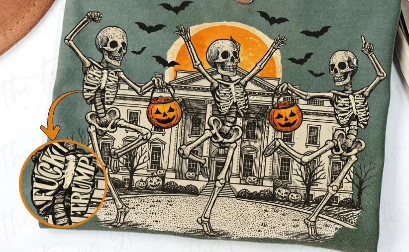 High-quality product with unique design – Fck Trump Dancing Skeleton In Front Of The White House Shirt