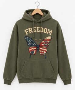 High-quality product with unique design – Freedom Butterfly Hoodie