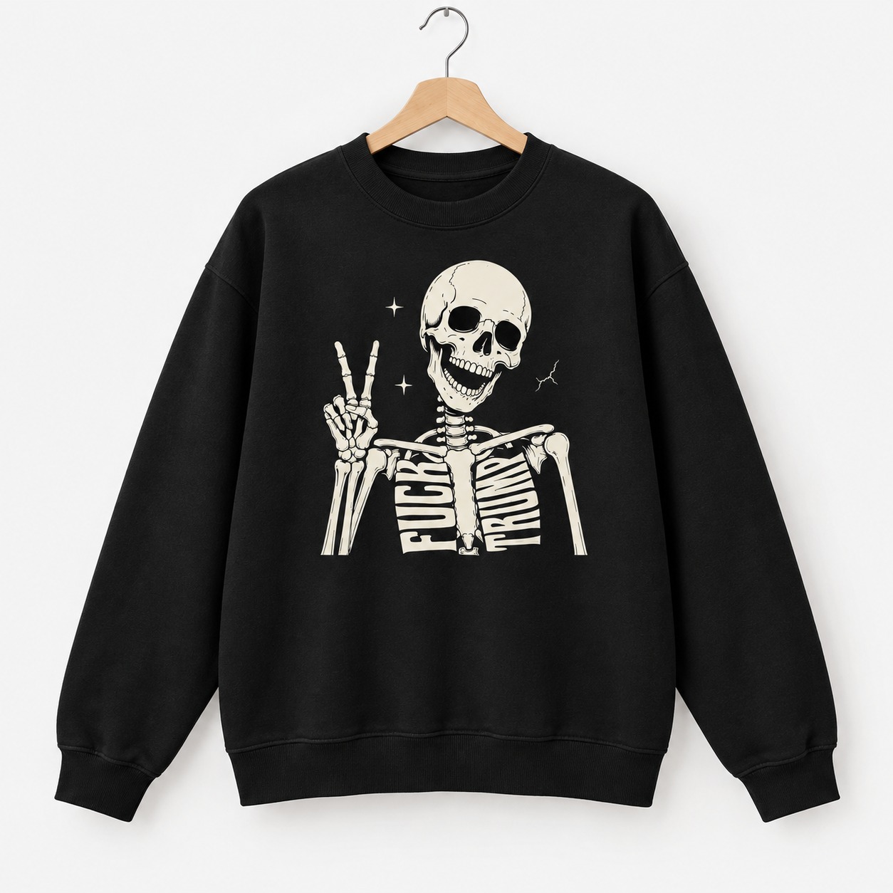 High-quality product with unique design – Skeleton Hi Fck Trump Shirt