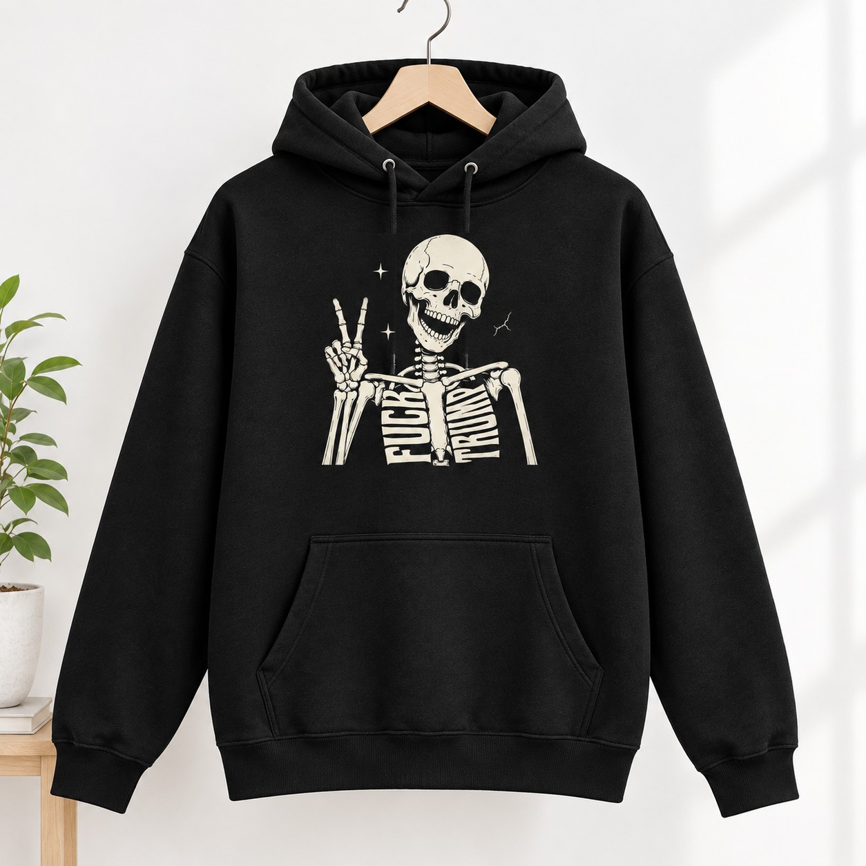 High-quality product with unique design – Skeleton Hi Fck Trump Shirt