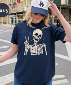 High-quality product with unique design – Skeleton Hi Fck Trump Shirt