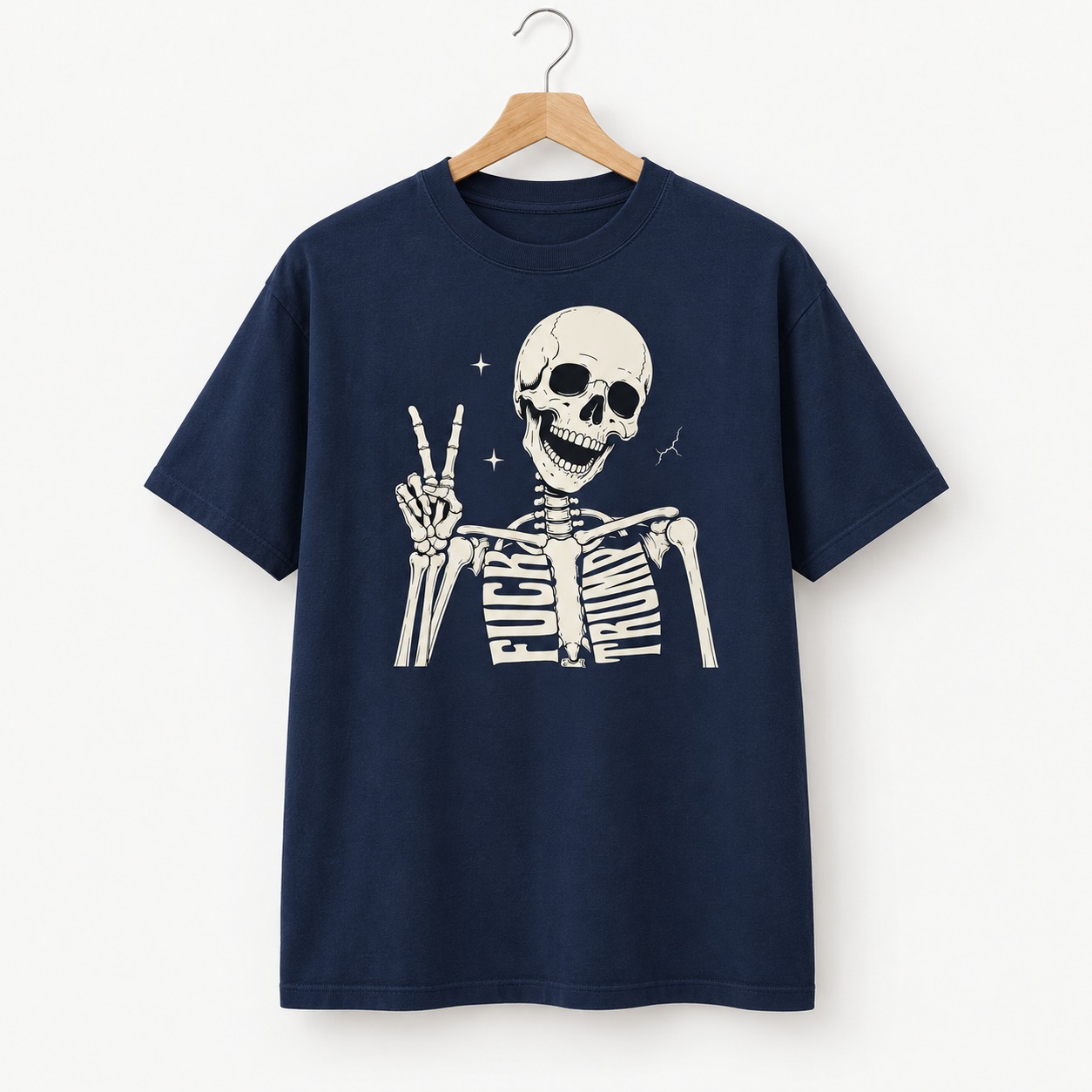 High-quality product with unique design – Skeleton Hi Fck Trump Shirt